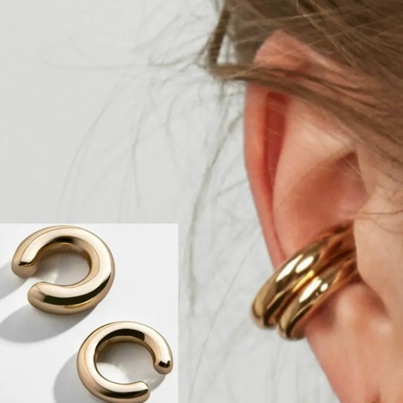 Double Piercing Metal Ear Clips Round Cartilage Ear Clip - Picture 3 of 3